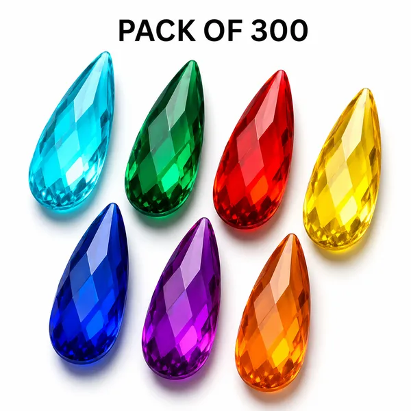 Pack_Of_300_Faceted_Teardrop_Acrylic_beads
