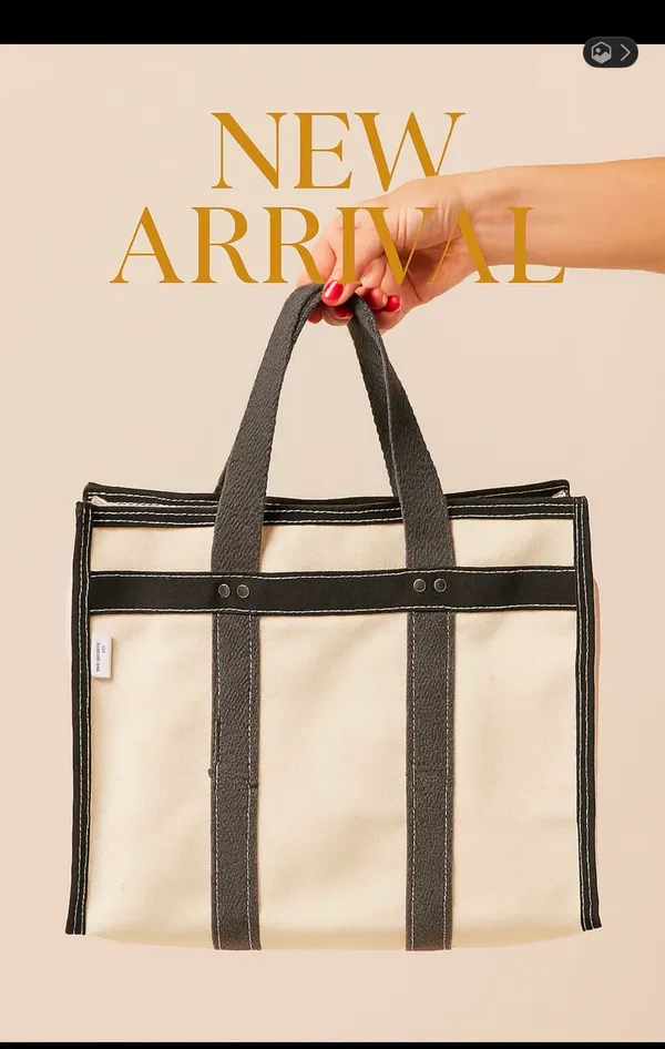 Beige_And_Black_Cotton_Canvas_Premium_And_Fancy_Design_Tote_Bag_For_Women