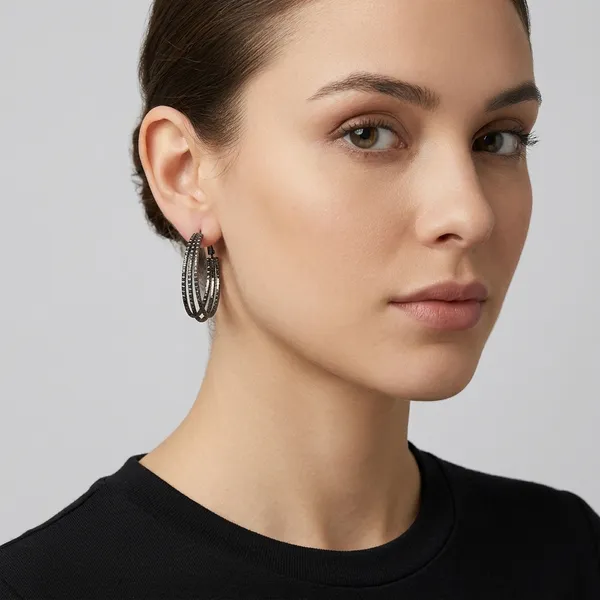 Gunmetal_Black_Alloy_Metal_Premium_And_Fancy_Design_Hoop_Earrings_For_Women