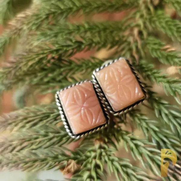 Peach_And_Silver_Oxidised_Premium_And_Fancy_Design_Stud_Earrings_For_Women