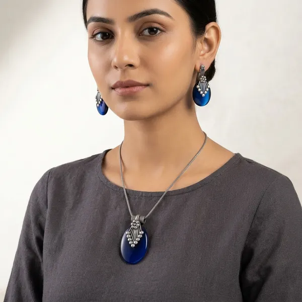 Silver_And_Blue_Oxidised_Premium_And_Fancy_Design_Necklace_And_Earrings_Set_For_Women