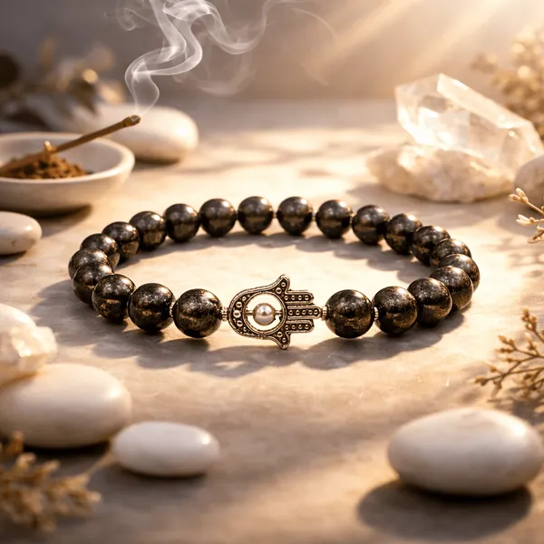 Brown_Pyrite_Gemstone_Bead_Bracelet_With_Hamsa_Hand_Charm