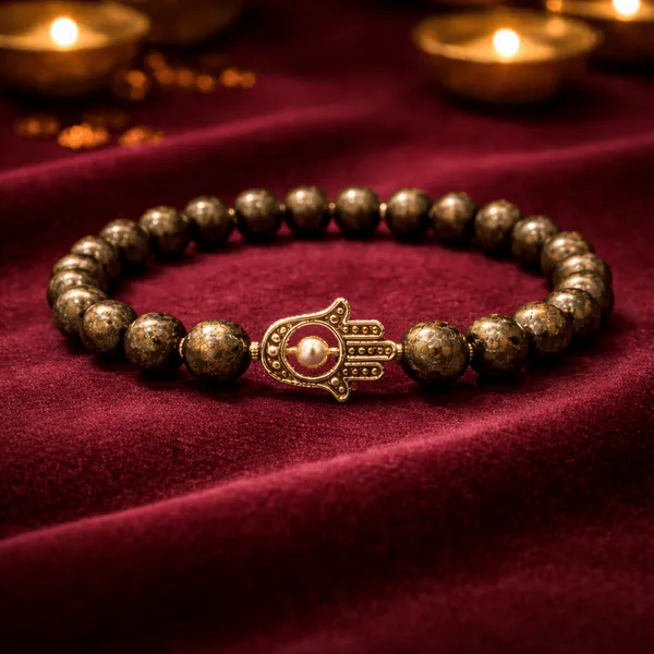 Brown_Pyrite_Gemstone_Bead_Bracelet_With_Hamsa_Hand_Charm