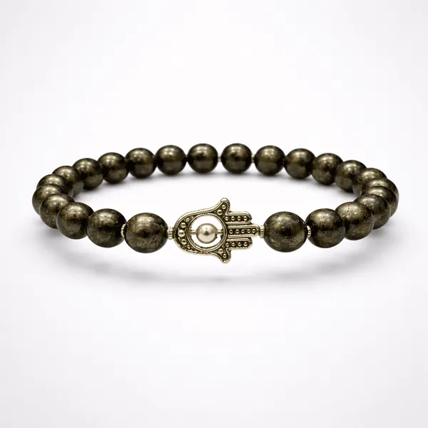Brown_Pyrite_Gemstone_Bead_Bracelet_With_Hamsa_Hand_Charm