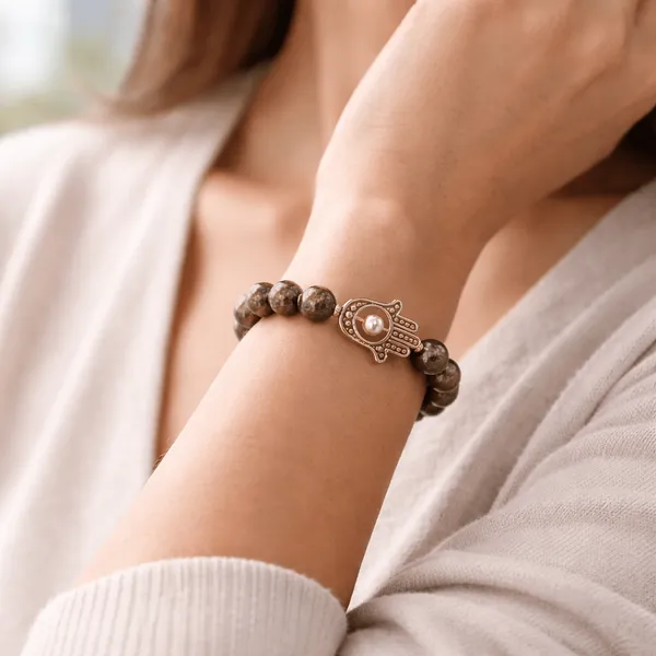 Brown_Pyrite_Gemstone_Bead_Bracelet_With_Hamsa_Hand_Charm