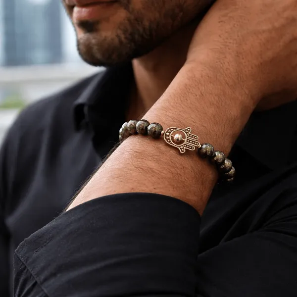 Brown_Pyrite_Gemstone_Bead_Bracelet_With_Hamsa_Hand_Charm