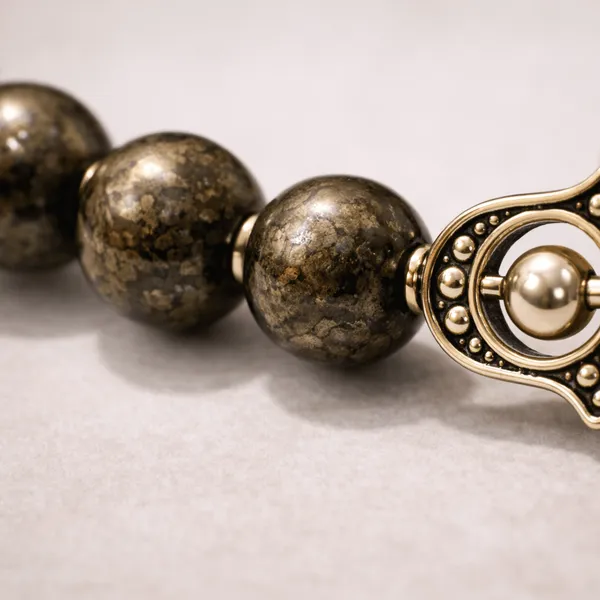 Brown_Pyrite_Gemstone_Bead_Bracelet_With_Hamsa_Hand_Charm
