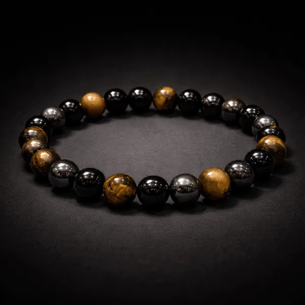 Multicolor_Tiger_Eye_Hematite_Gemstone_Triple_Protection_Bead_Bracelet