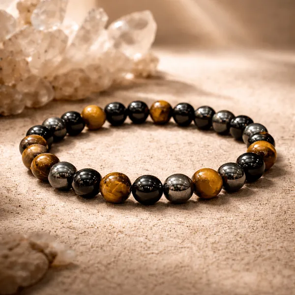 Multicolor_Tiger_Eye_Hematite_Gemstone_Triple_Protection_Bead_Bracelet