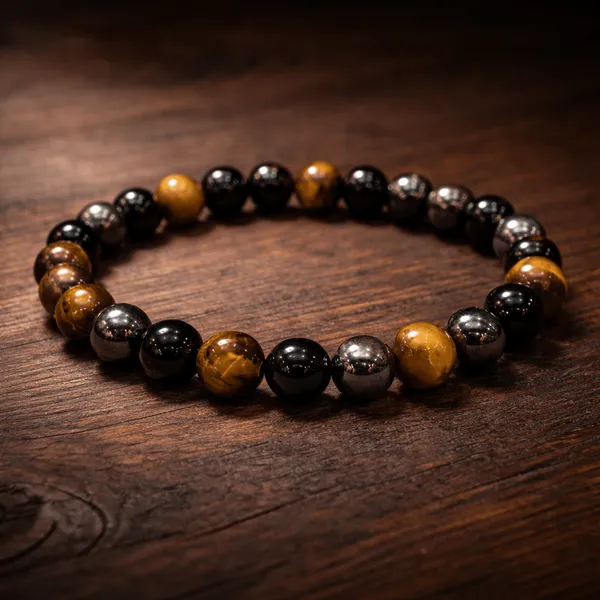 Multicolor_Tiger_Eye_Hematite_Gemstone_Triple_Protection_Bead_Bracelet