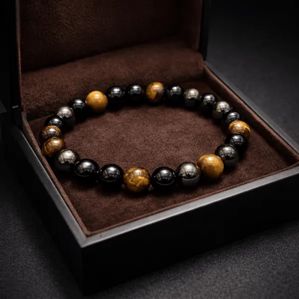 Multicolor_Tiger_Eye_Hematite_Gemstone_Triple_Protection_Bead_Bracelet