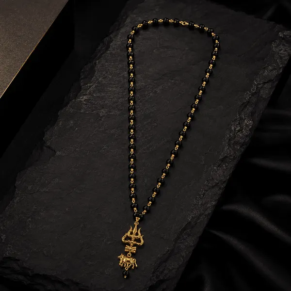 Premium_Black_Karungali_Beads_Mala_with_Gold_Color_Trishul_Nandi_Pendant
