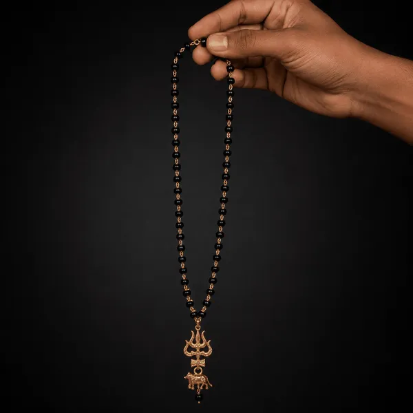 Premium_Black_Karungali_Beads_Mala_with_Gold_Color_Trishul_Nandi_Pendant