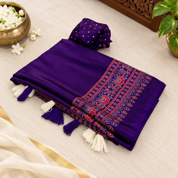 Beautiful_Purple_Crepe_Silk_Saree_with_Floral_Ajrakh_Border