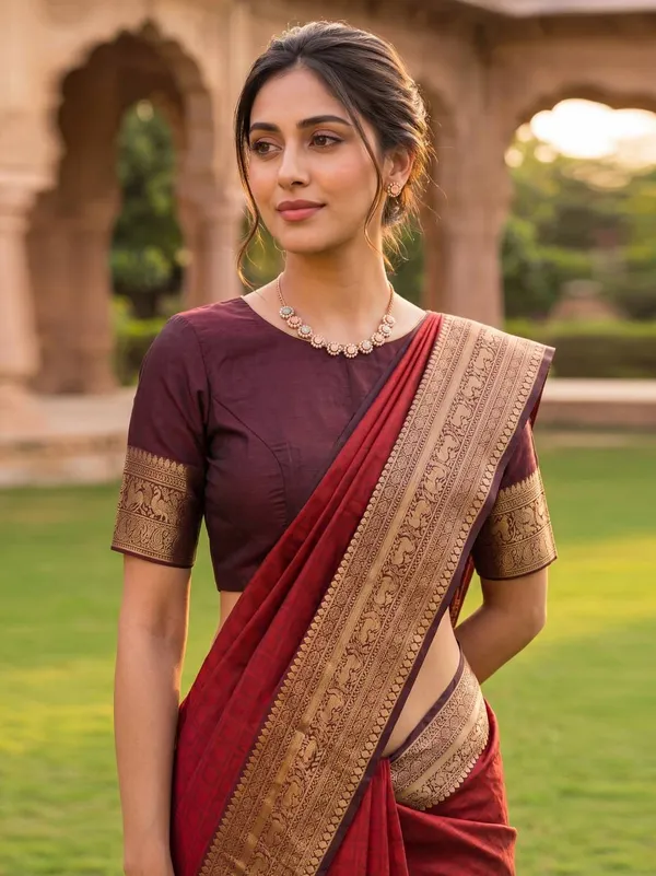 Beauty_Fancy_Banarasi_Lichi_Silk_Saree_with_Golden_Zari_Work