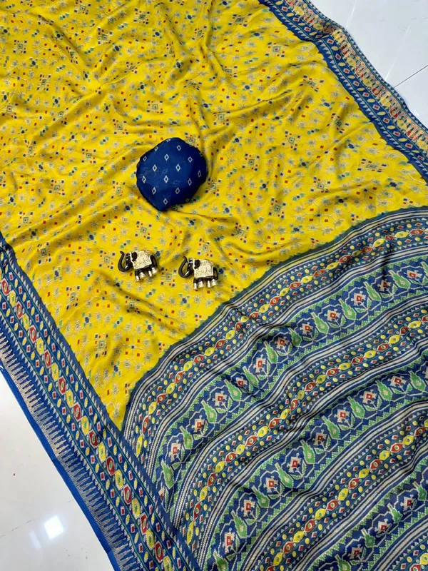 Blue_Super_Premium_Georgette_Bandhej_Saree_with_Matching_Blouse