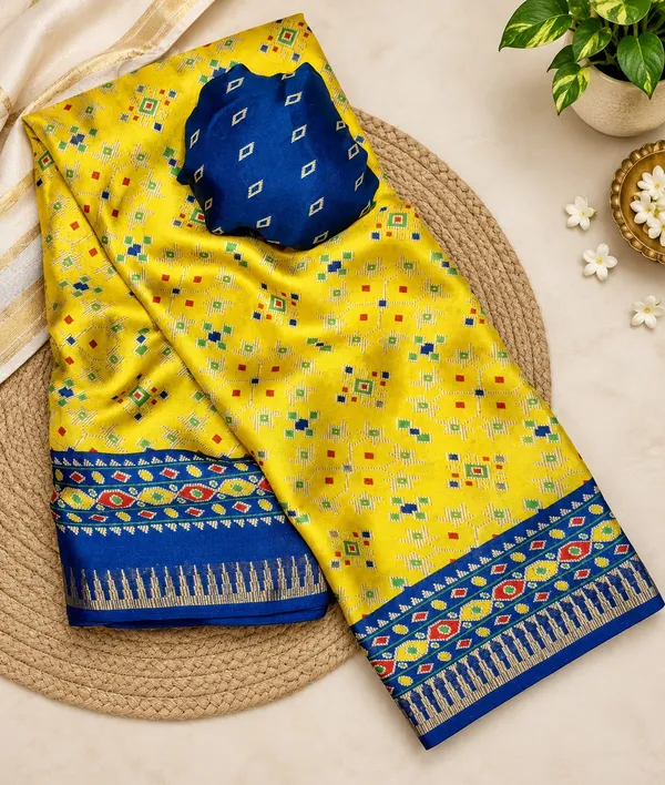 Blue_Super_Premium_Georgette_Bandhej_Saree_with_Matching_Blouse