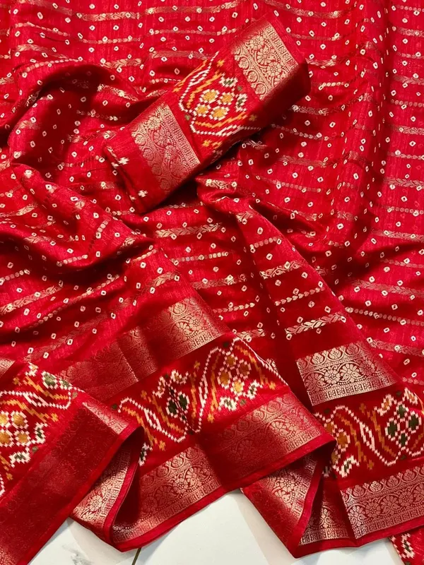 Charvi_Premium_Cotton-Silk_Bandhej_Saree_in_Traditional_Wedding_Red