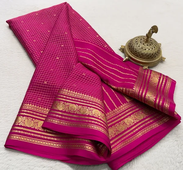 Cranberry_Exclusive_Bridal_Semi_Mysore__Brocade_silk_Saree
