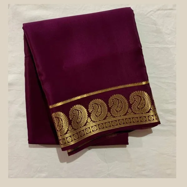 Dark_Chocolate_Mysore_Crepe_Silk_Saree_wIth_Mango_Border