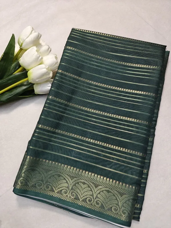 Dark_Green_Mysore_Silk_Saree_With_Traditional_Zari_Design_Border