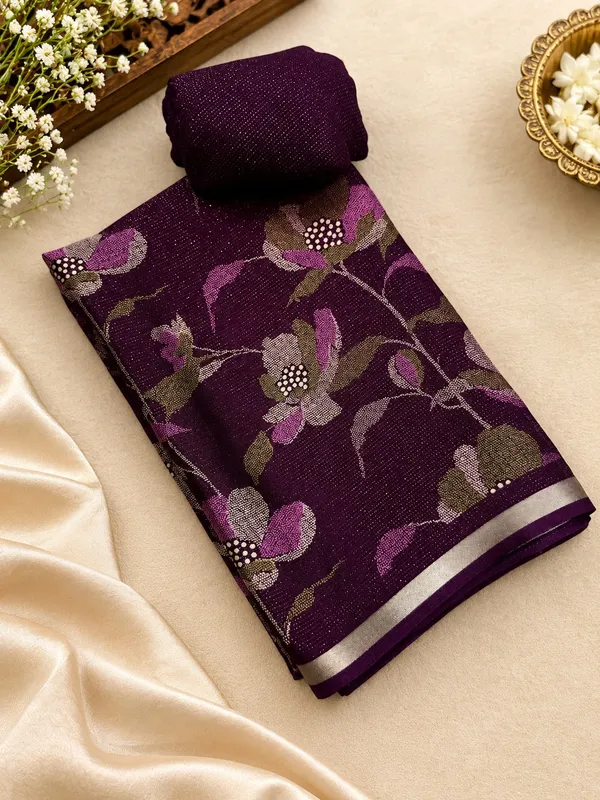 Floral_Marshmallow_Bloom_Silk_Saree_with_Designer_Appeal_