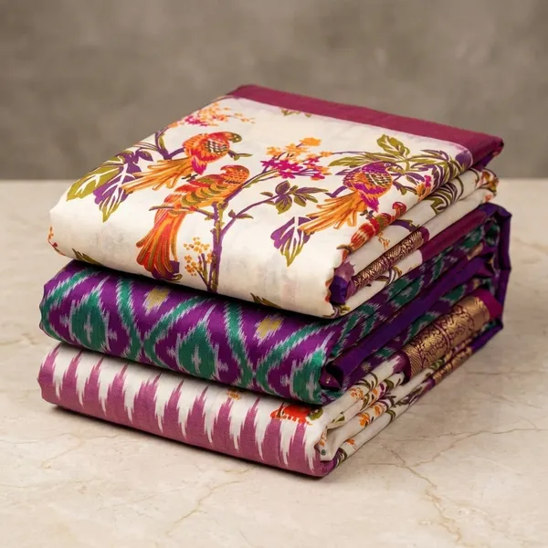 Ikat_Silk_Pochampally_Saree_With_Floral_Motif_And_Zari_Border