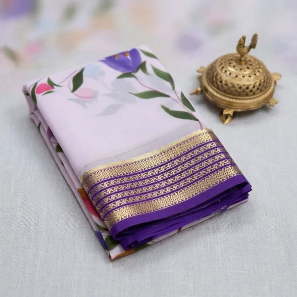 Floral_Mysore_Printed_Soft_Silk_Saree_With_Golden_Zari_Border