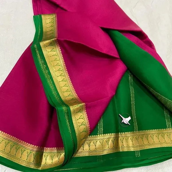Jazzberry__Mysore_Crepe_Silk_Saree_With_Rich_Pallu_&_Traditional_Gold_Border