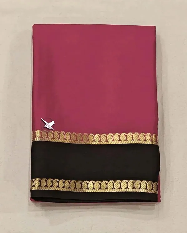 Light_Burgundy_Crepe_Silk_Saree_With_Golden_Zari_Work