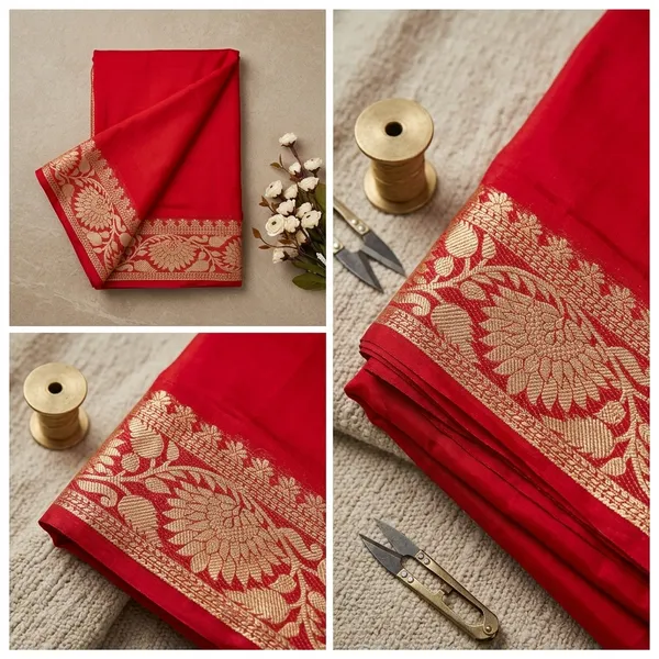 Red_Mysore_Crepe_Silk_Saree_With_Golden_Zari_Border