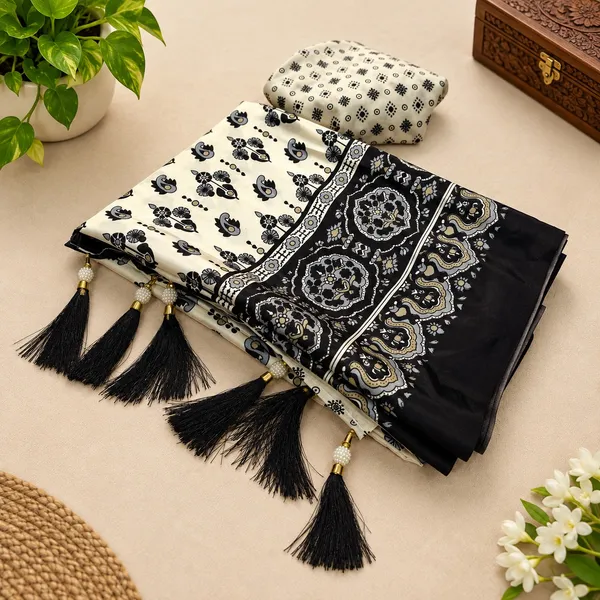 Premium_Printed_Silk_Saree_with_Designer_Black_Border_&_Tassels