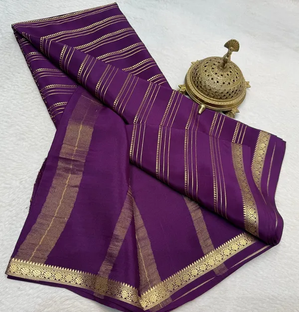 Purple_Multi_Stripe_Pattern_Mysore_Crepe_Silk_Saree_with_Grand_Zari_Border_