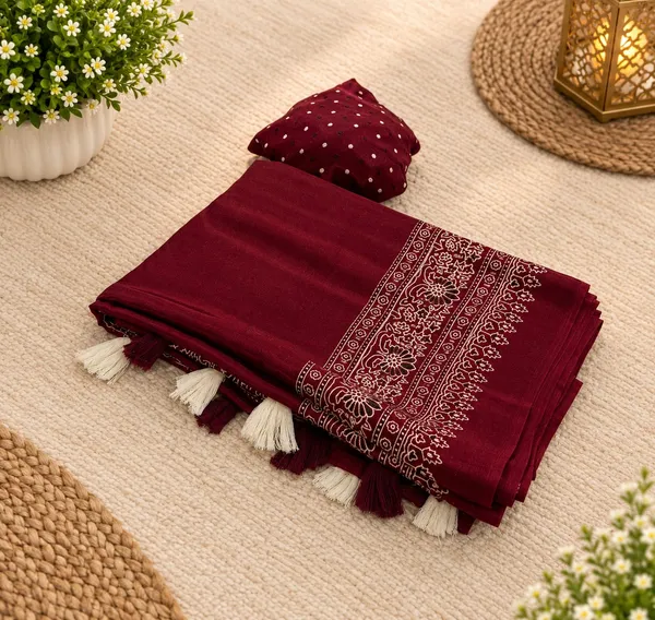 Royal_Maroon_Crepe_Silk_Saree_with_Floral_Printed_Border