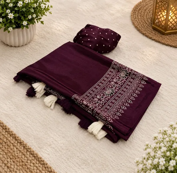 Royal_Wine_Crepe_Silk_Saree_with_Floral_Ajrakh_Border