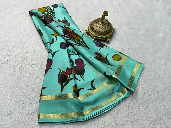 Sea_Green_Digital_Floral_Printed_Semi_Mysore_Soft_Silk_Saree_with_Zari_Border