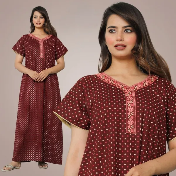 Cotton_Embroidery_Nighty_For_Women