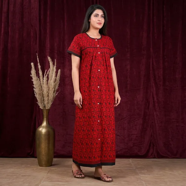 Cotton_Full_Button_Front_Open_Nighty_For_Women