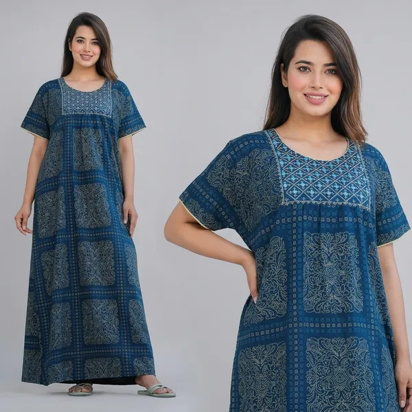 Cotton_Embroidery_Nighty_For_Women