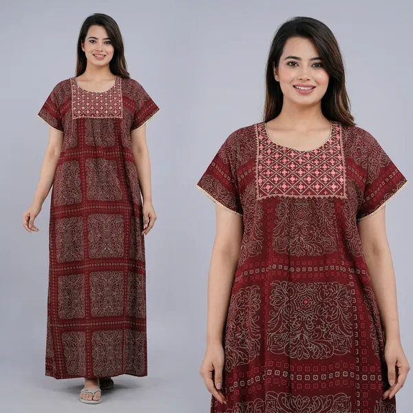 Cotton_Embroidery_Nighty_For_Women