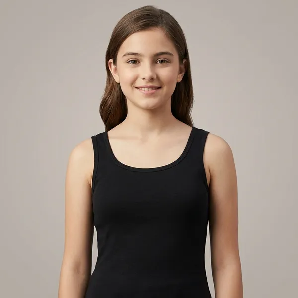 Femimode_Girls_Sando_Tank_Top_Black