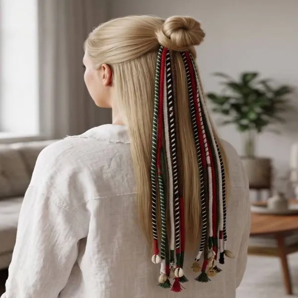 White_&_Red_Cotton_Threads_Bohemian_Hair_Strings
