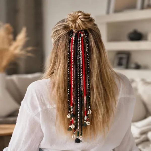 White_&_Red_Cotton_Threads_Bohemian_Hair_Strings