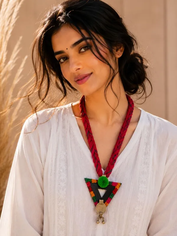 Red_Thread_Tribal_Pendant_Necklace_For_Women