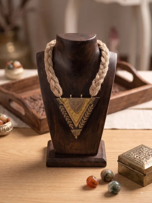 Jute_&_Wood_Triangle_Necklace_For_Women