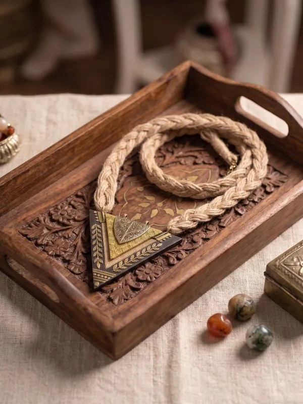 Jute_&_Wood_Triangle_Necklace_For_Women