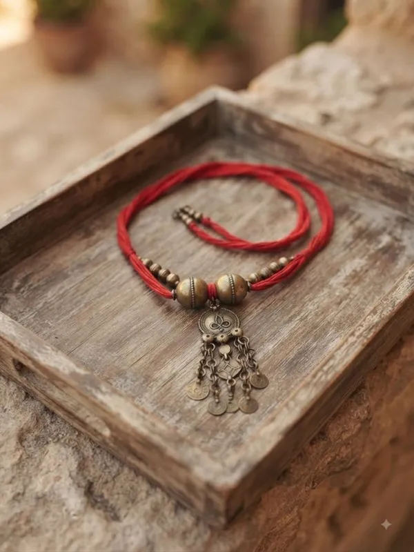Afghani_Statement_Necklace_In_Red_Threads_For_Women