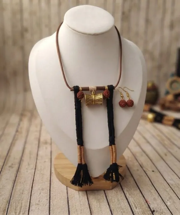 Black_&_Brown_Cords_Statement_Necklace_For_Women