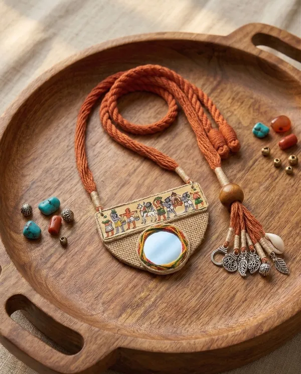Jute_With_Pattachitra_Tribal_Statement_Necklace