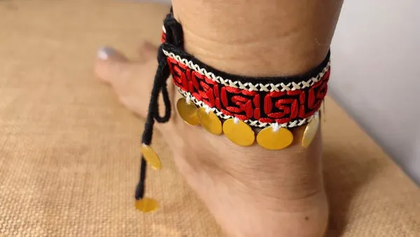 Black_&_Red_Fabric_Bohemian_Anklet_For_Women